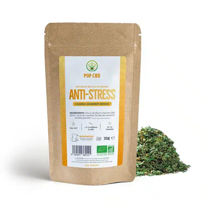 Tisane CBD Bio Anti-Stress – Sérénité Naturelle au Cannabidiol 30%