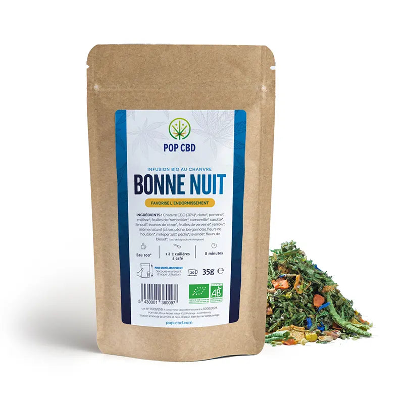 Tisane Bonne Nuit CBD – Sérénité Nocturne Favorise l'endormissement