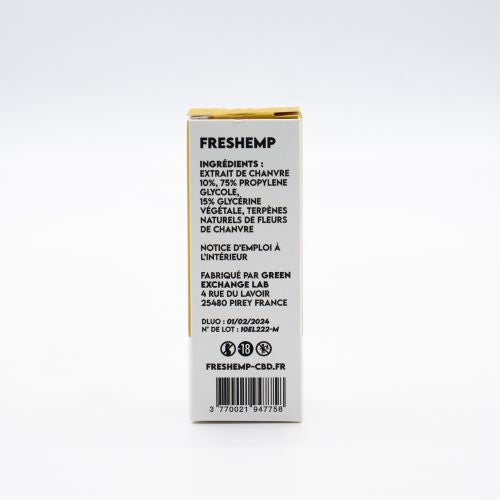 E-liquide FRESHEMP 10% CBD – 10ml. Saveur Mango Kush