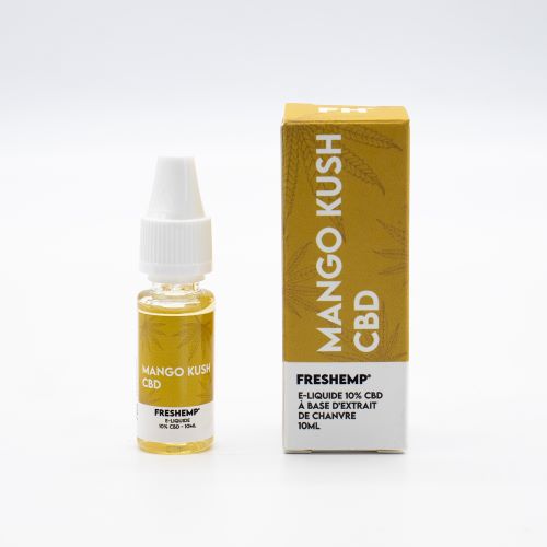 E-liquide FRESHEMP 10% CBD – 10ml. Saveur Mango Kush