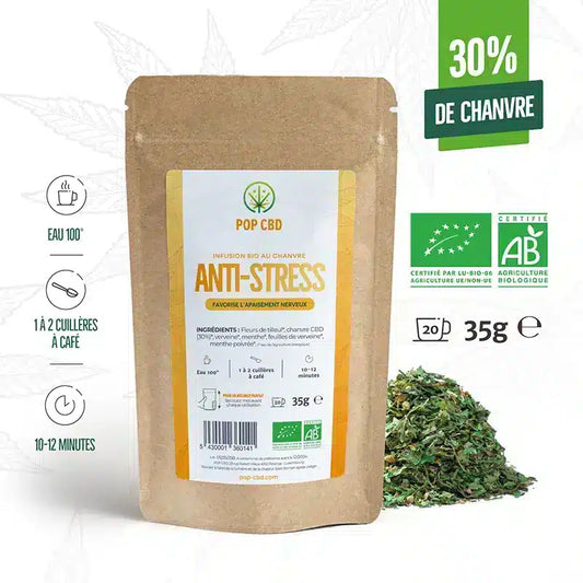 Tisane CBD Bio Anti-Stress – Sérénité Naturelle au Cannabidiol 30%