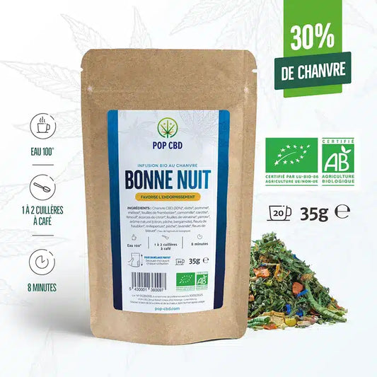 Tisane Bonne Nuit CBD – Sérénité Nocturne Favorise l'endormissement