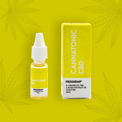 E-liquide FRESHEMP 5% CBD – 10ml. Saveur Cannatonic.