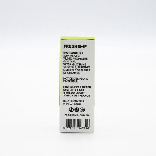 E-liquide FRESHEMP 2,5% CBD – 10ml. Saveur Originale.