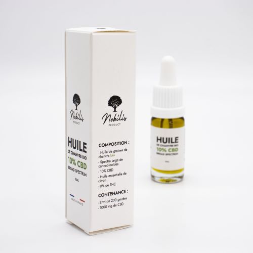 Huile CBD 10% Broad  Spectrum Flacon 10 ml Nobilis