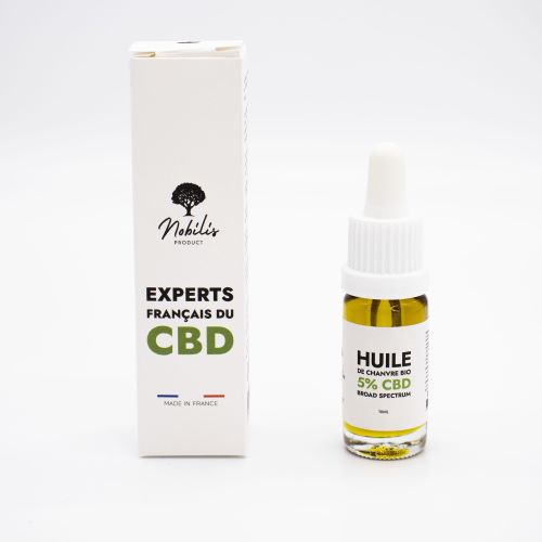 Huile CBD 5% Broad Spectrum Flacon 10 ml Nobilis